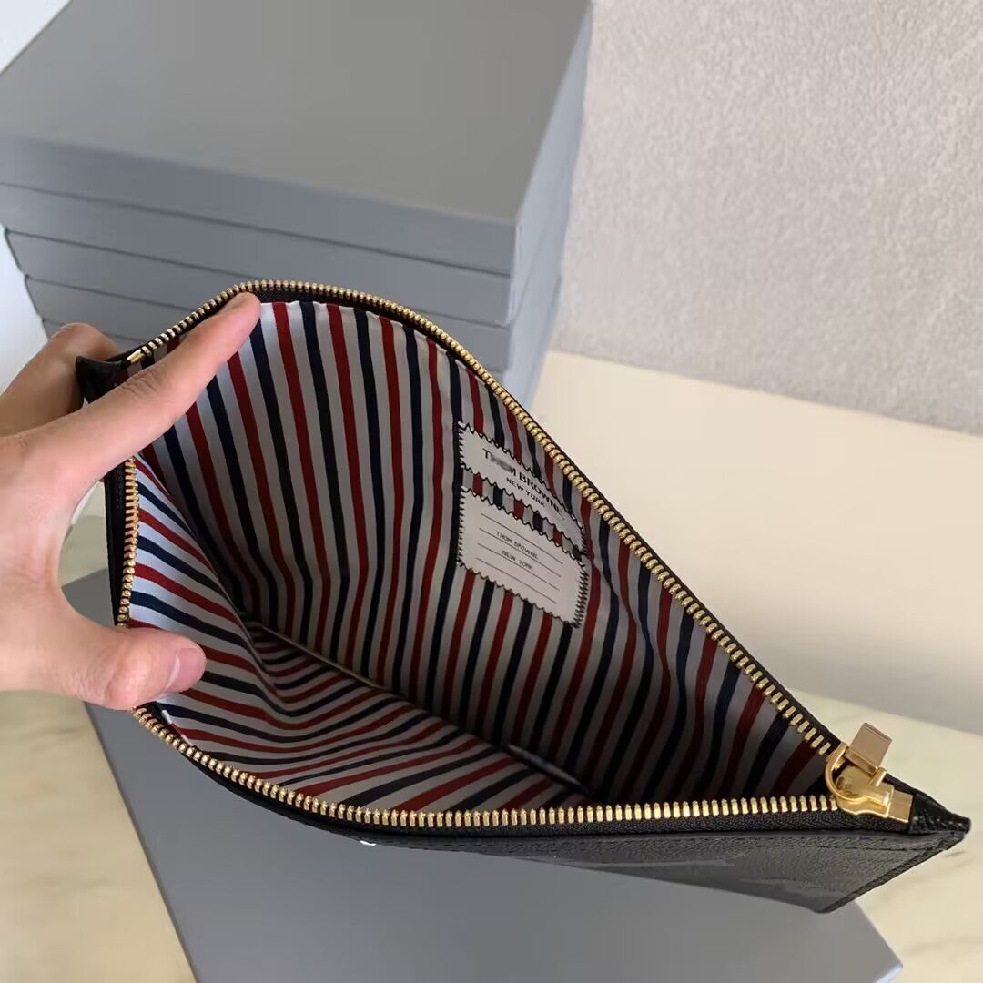 Thom Browne Top-grade cowhide clutch