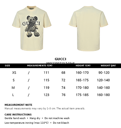 Gucci GG Teddy Bear Graphic T-Shirt — Ivory