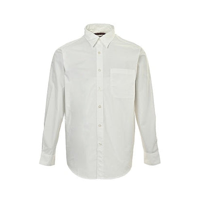 Gucci Signature Script Allover Print Striped Cotton Shirt — Light Blue