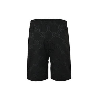 Gucci GG Monogram Shorts – Tonal Black with Web Drawstring