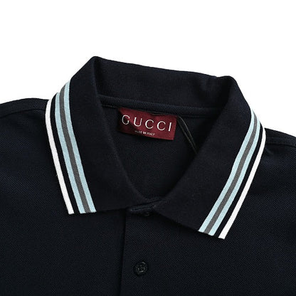 Gucci Logo Tipped Stripe Collar Polo Shirt