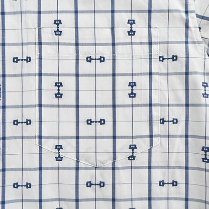 Gucci Signature Script Striped Cotton Long-Sleeve Shirt — Light Blue