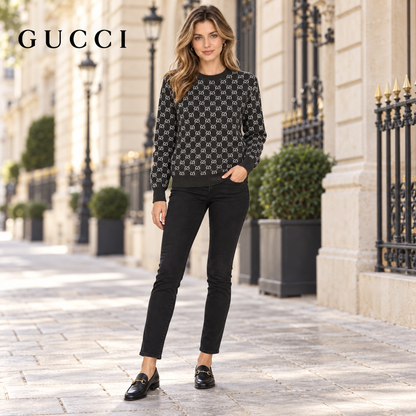 Gucci Unisex Double-G Jacquard Crewneck Sweater