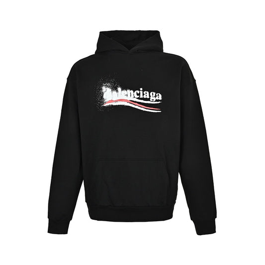 Balenciaga Print Couples Hoodie - Cotton Oversized Pullover