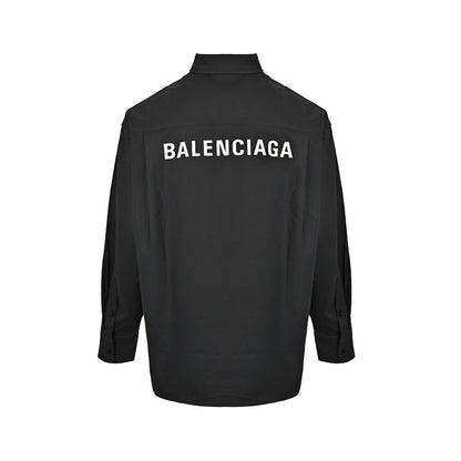 Balenciaga Oversized Logo Cotton Shirt