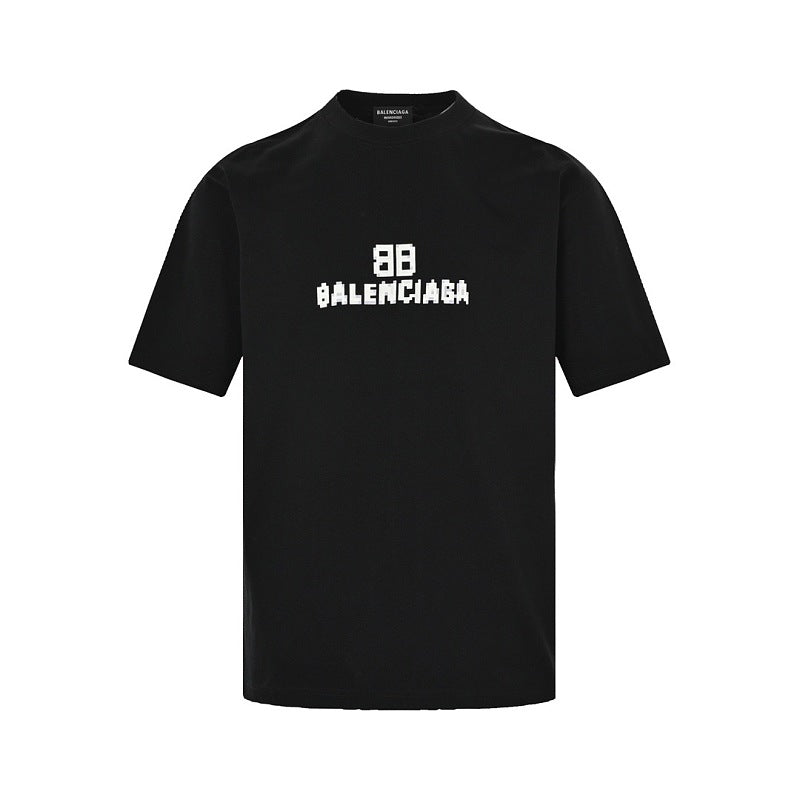 Balenciaga 100% Cotton Crewneck T-Shirt in White & Black