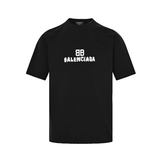 Balenciaga 100% Cotton Crewneck T-Shirt in White & Black