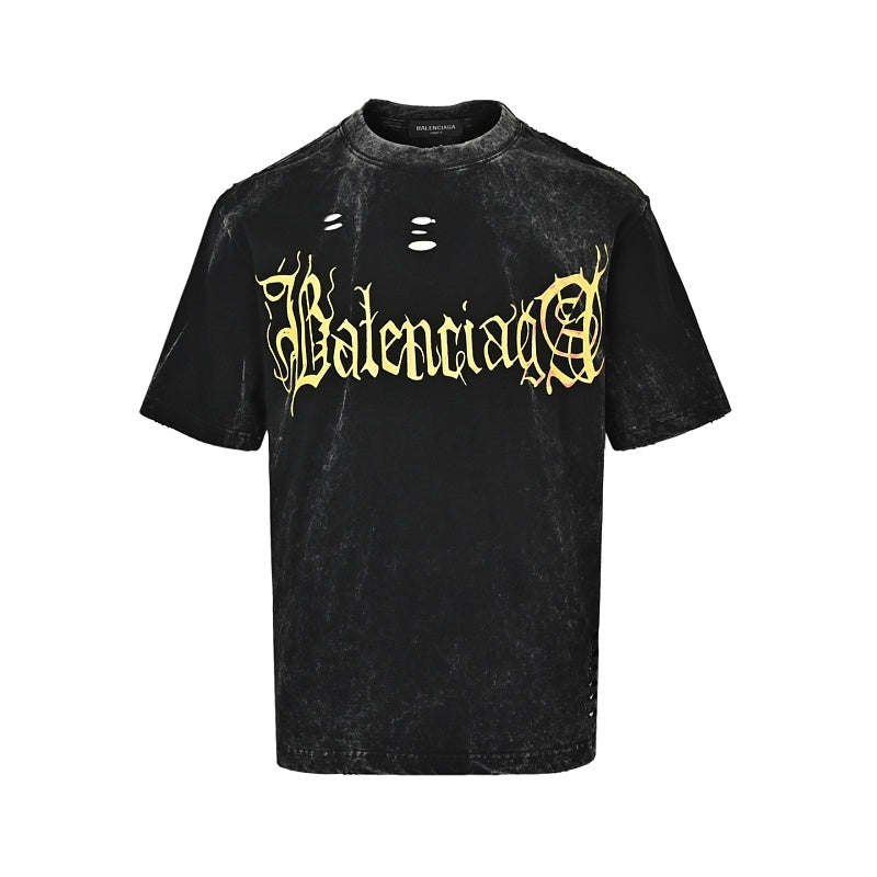 Balenciaga Cotton T-Shirt with Glass Fibre Trim
