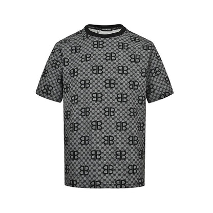 Balenciaga Crystal Logo Cotton T-Shirt in Gray