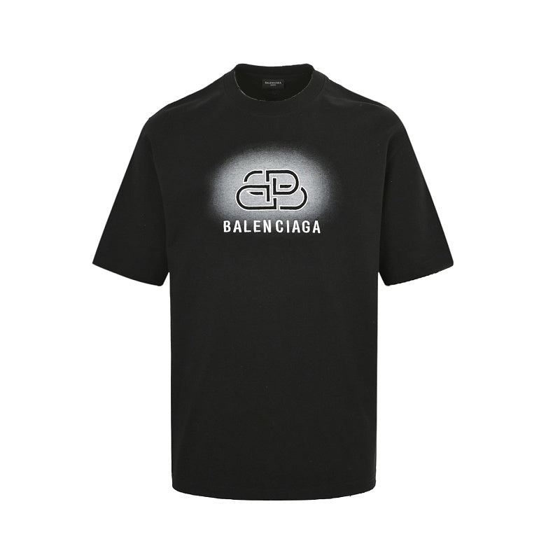 Balenciaga Cotton Crewneck T-Shirt in Khaki & Black