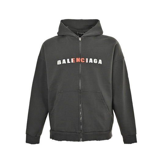 Balenciaga Logo Print Cotton Hoodie