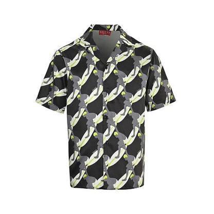 Gucci Abstract Camo Print Short-Sleeve Camp Collar Shirt