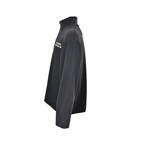 Balenciaga Logo Half-Zip Cotton Pullover