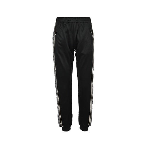 Gucci GG Supreme Jacquard Jogger Pants — Dark Charcoal with Web Stripe
