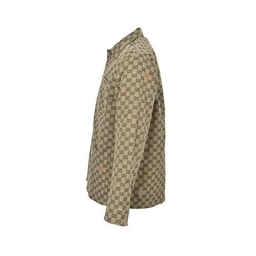 GG Monogram Canvas Jacket with Multicolor Embroidery