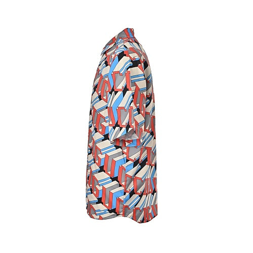 Gucci 3D Letter Allover Print Short-Sleeve Shirt