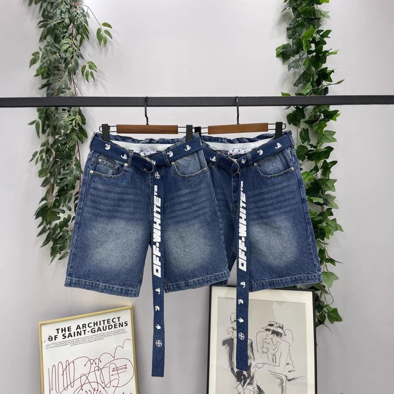 Off-White  Lettering denim shorts#29