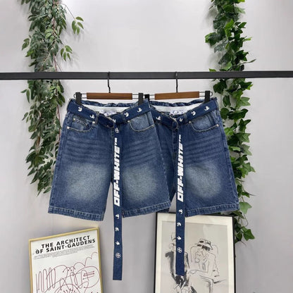 Off-White  Lettering denim shorts#29