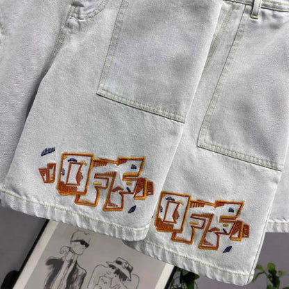 Off-White Lettering denim shorts#30