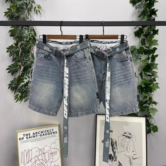 Off-White  Lettering denim shorts#28