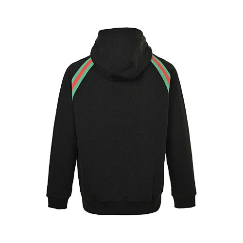 Gucci Web Stripe Full-Zip Hoodie – Black & White Oversized
