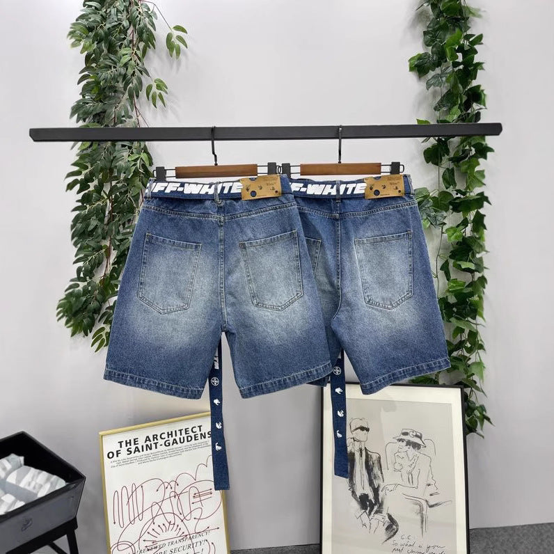 Off-White  Lettering denim shorts#29