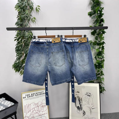 Off-White  Lettering denim shorts#29