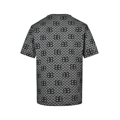 Balenciaga Crystal Logo Cotton T-Shirt in Gray