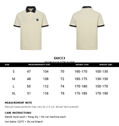 Gucci GG Monogram Diagonal Print Polo Shirt – White
