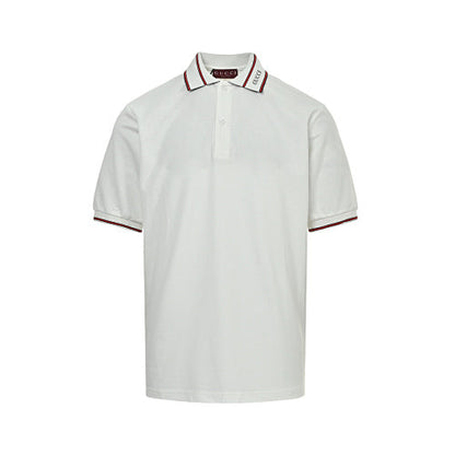 Gucci Logo Embroidered Polo Shirt – Black / White Piqué Cotton