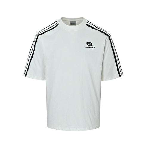 Balenciaga Cotton Crewneck T-Shirt in White & Black - Style 02
