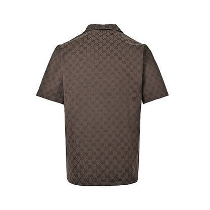 Gucci GG Monogram Jacquard Camp Collar Short-Sleeve Shirt
