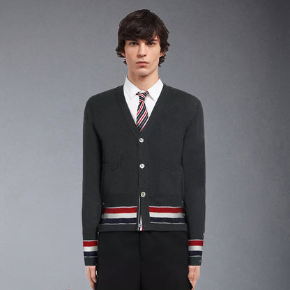 Thom Browne 4-Bar Thick knitted jacket