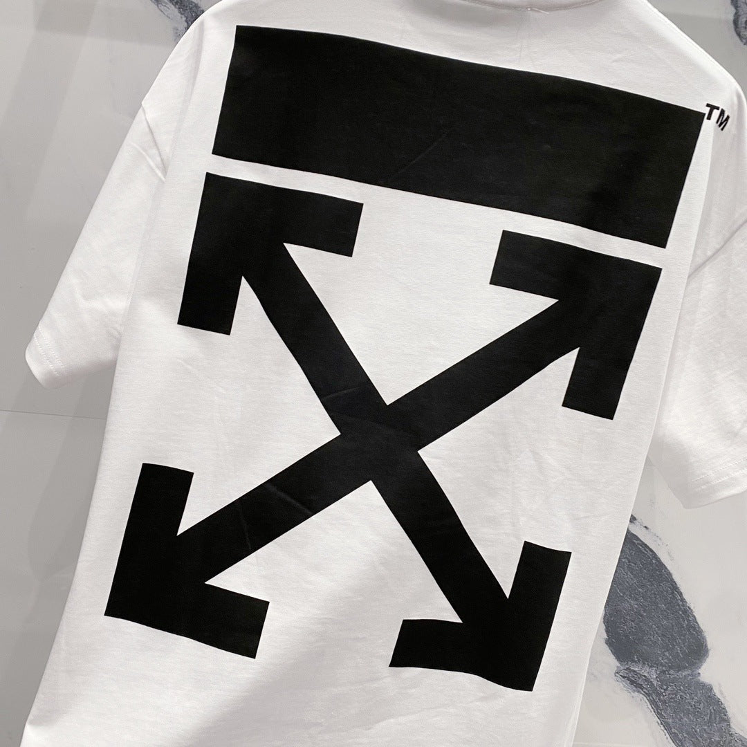 OFF-White  Arrow Logo Cotton T-shirt#34