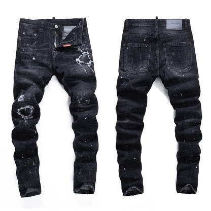 dsquared2 New Man Ink splash Hole Jeans
