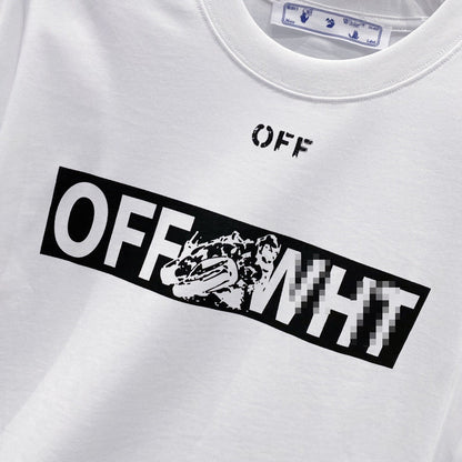 OFF-White  Arrow Logo Cotton T-shirt#34