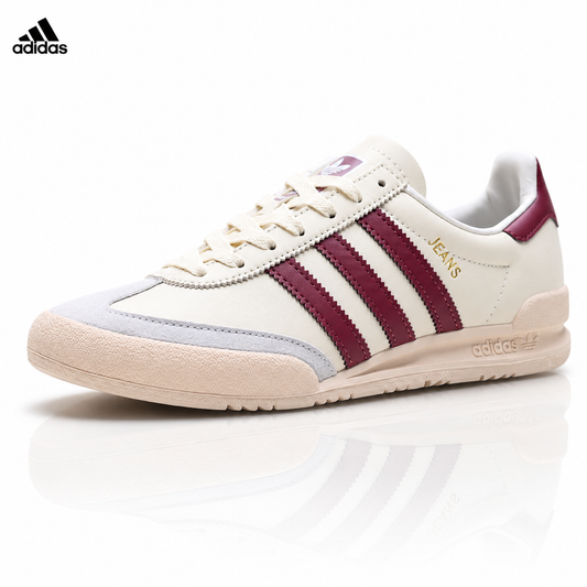 Adidas Jeans Off White Burgundy Sneakers – Classic Retro Lifestyle Shoes