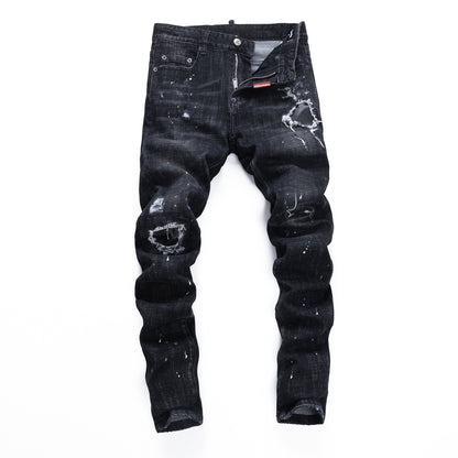 dsquared2 New Man Ink splash Hole Jeans