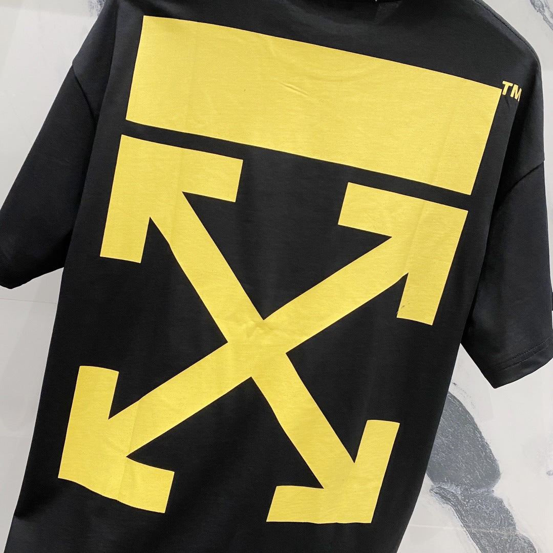 OFF-White  Arrow Logo Cotton T-shirt#34