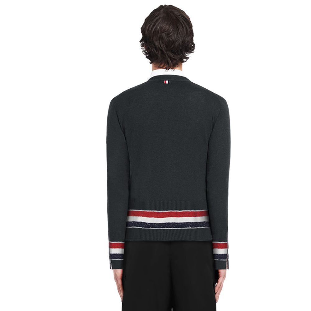 Thom Browne 4-Bar Thick knitted jacket