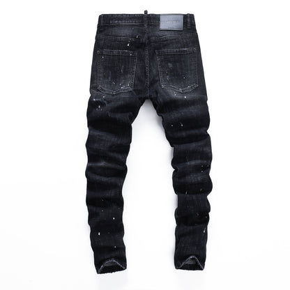 dsquared2 New Man Ink splash Hole Jeans