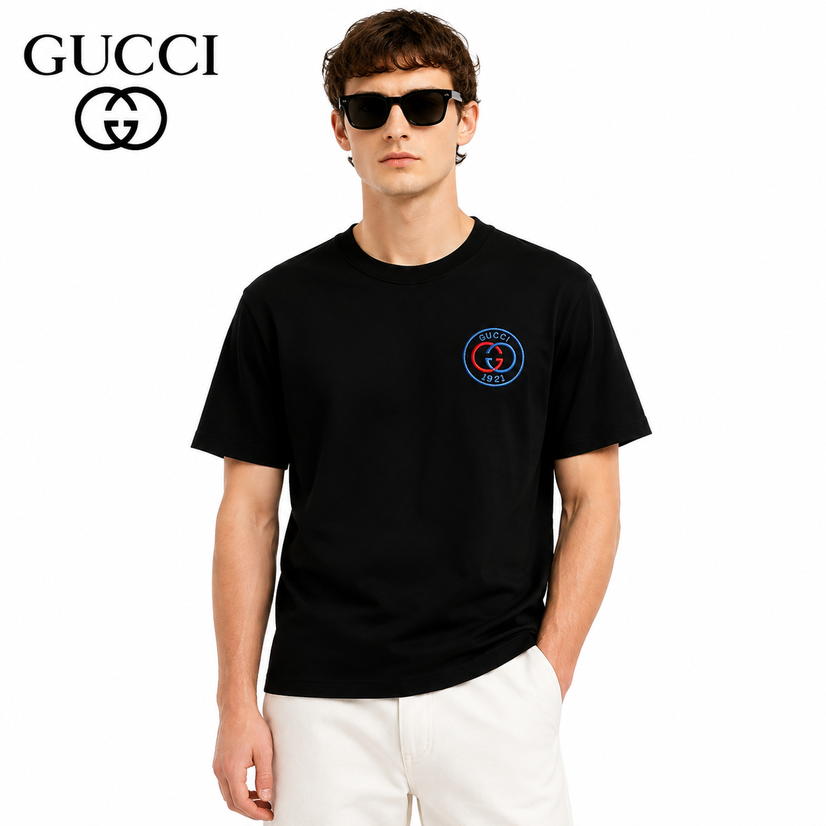 Gucci 1921 Interlocking G Embroidered Badge T-Shirt