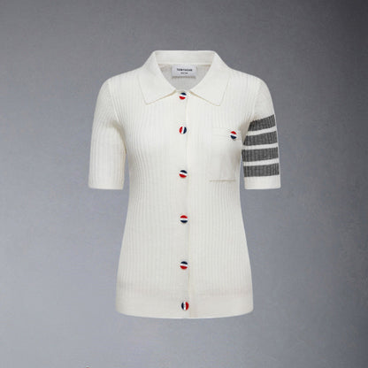 MR.TOM  Women Color buckle POLO shirt