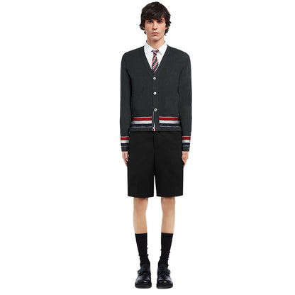 Thom Browne 4-Bar Thick knitted jacket