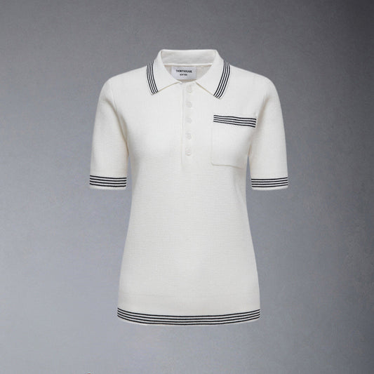 MR.TOM  Women stripe POLO shirt