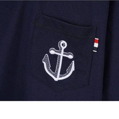 Thom Browne Anchor Embroidery  T-shirt