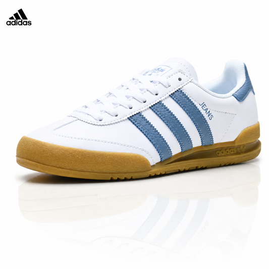Adidas Jeans White Blue Gum Sole Sneakers – Classic Retro Lifestyle Shoes