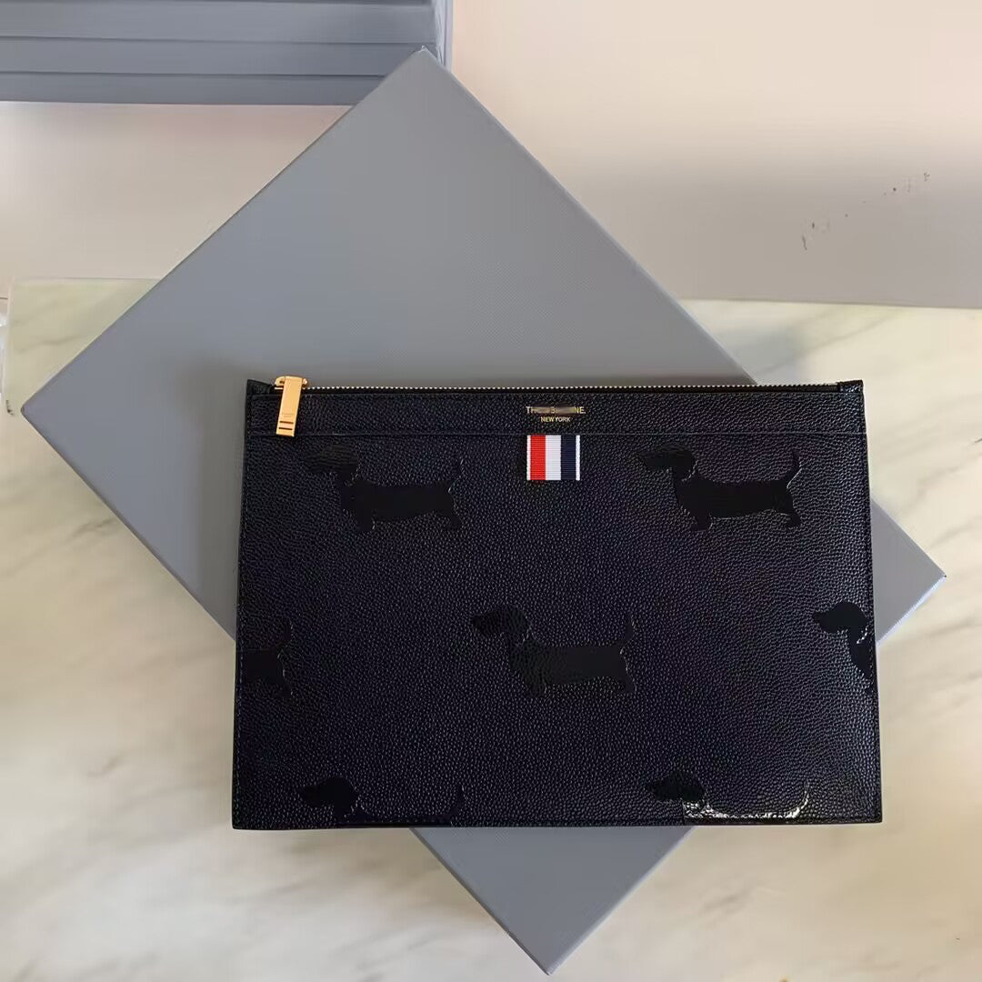 Thom Browne Top-grade cowhide clutch