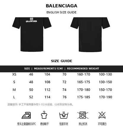 Balenciaga 100% Cotton Crewneck T-Shirt in White & Black