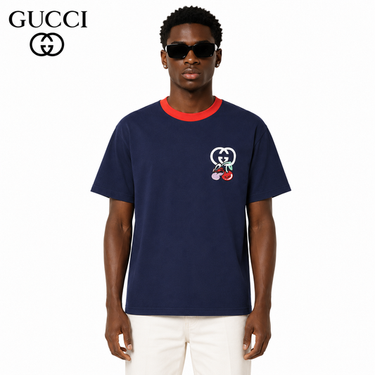 Gucci GG Cherry Embroidered T-Shirt